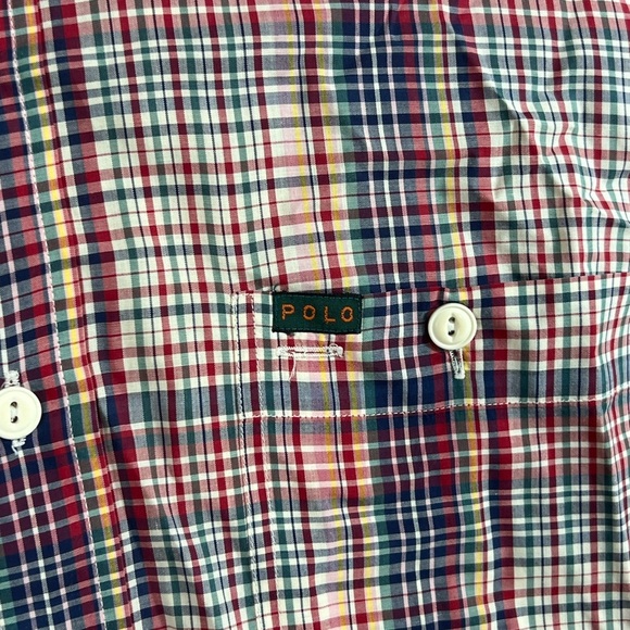 Vintage Polo Ralph Lauren Medium Lightweight Western Men's Red Plaid Shirt - Picture 5 of 8